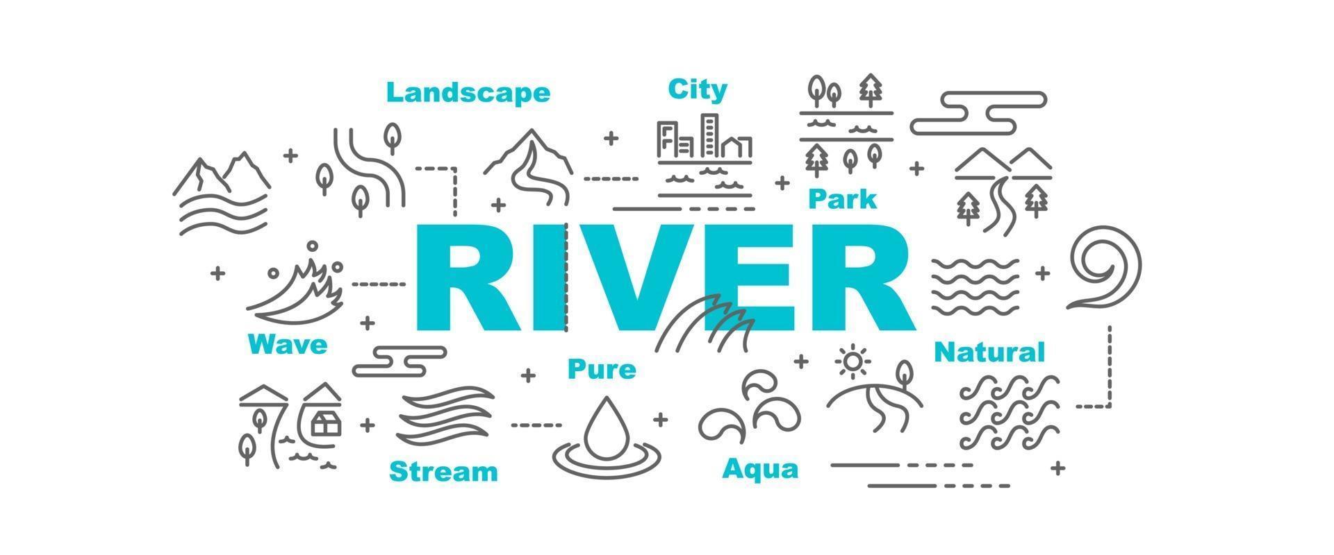 river vector banner