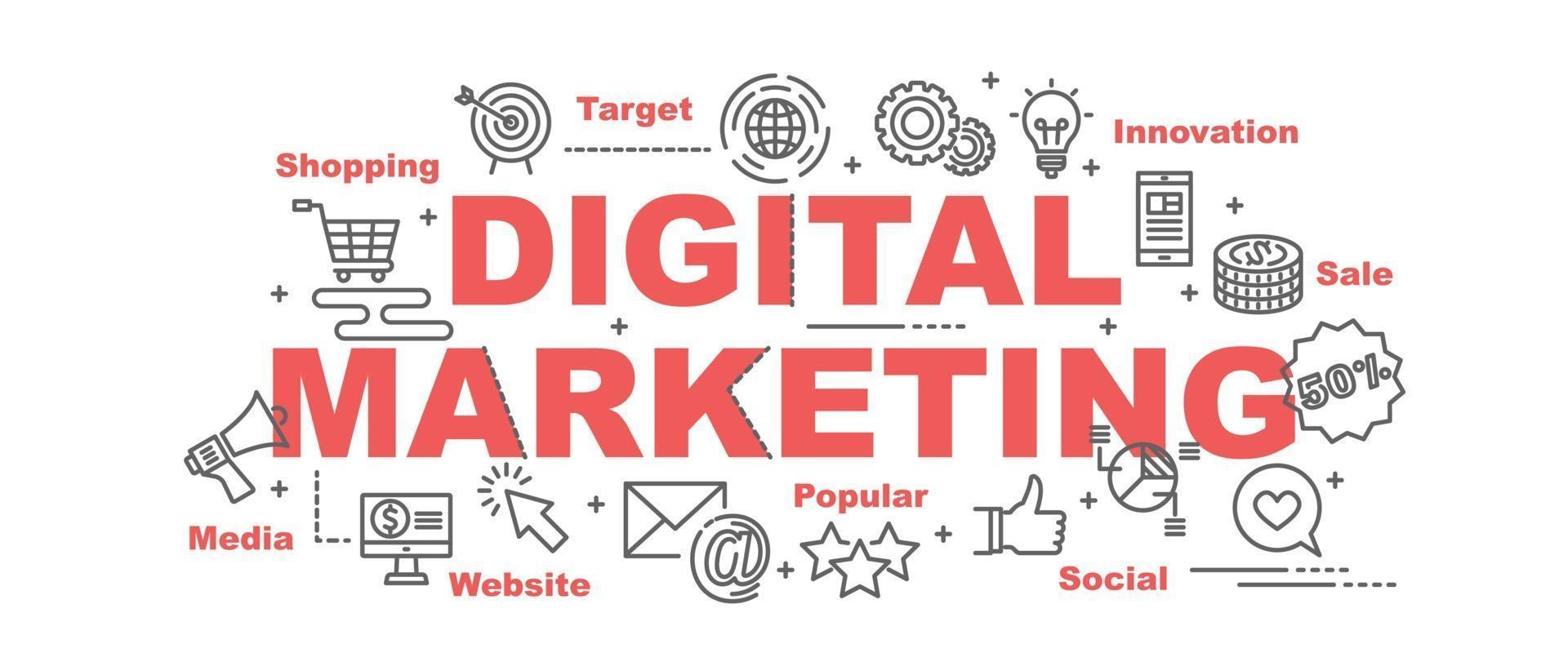 banner de vector de marketing digital