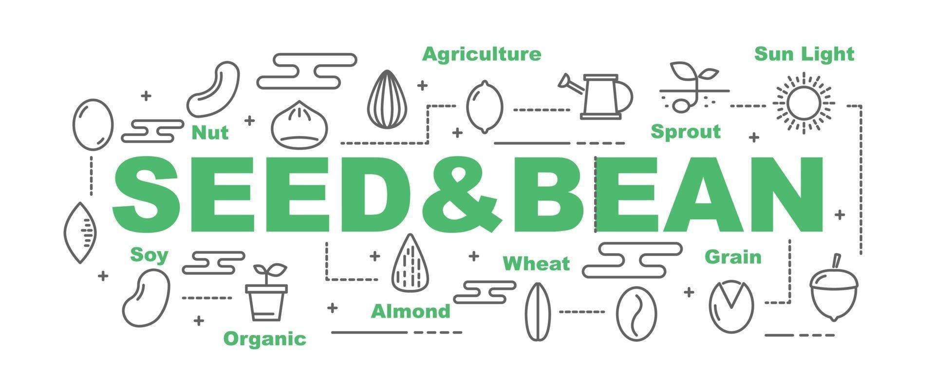 seed and bean vector banner