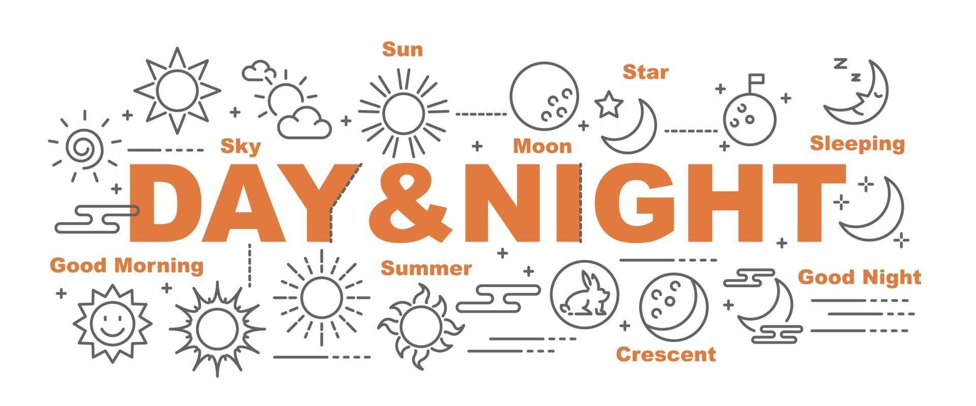 day and night vector banner