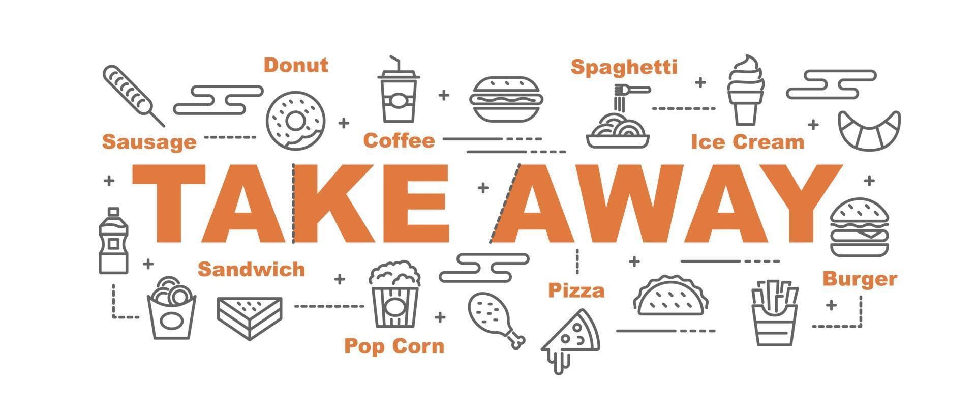 take away food vector banner