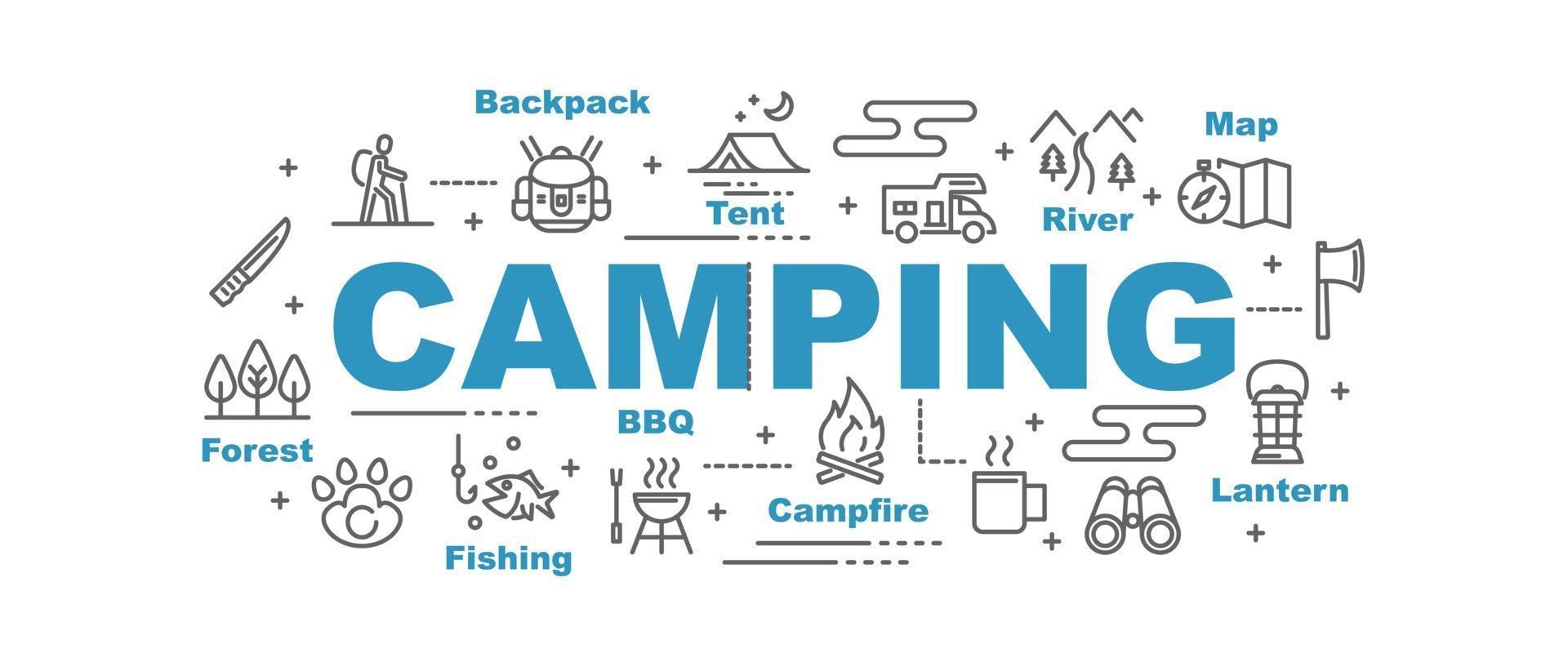 banner de vector de camping