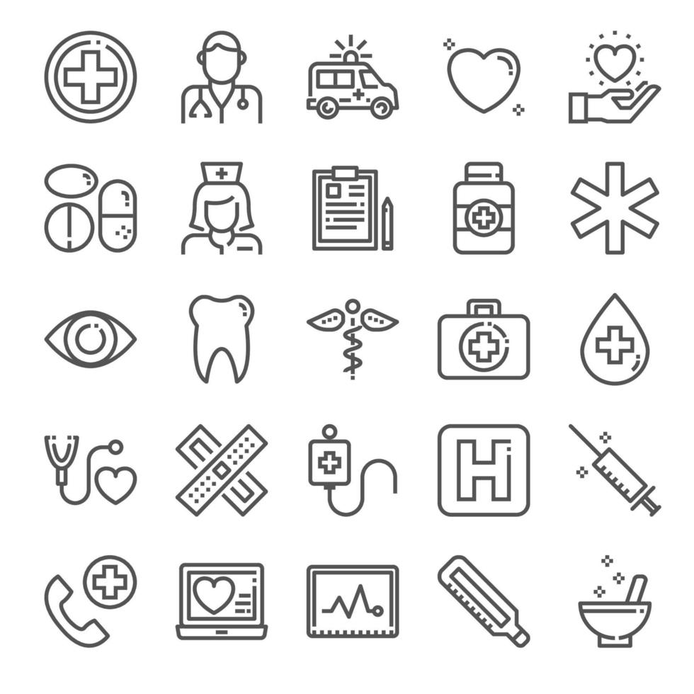 conjunto de iconos de salud vector