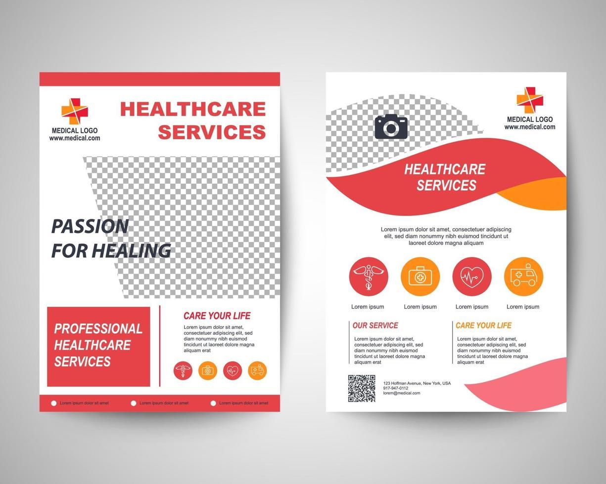 medical flyer design template vector