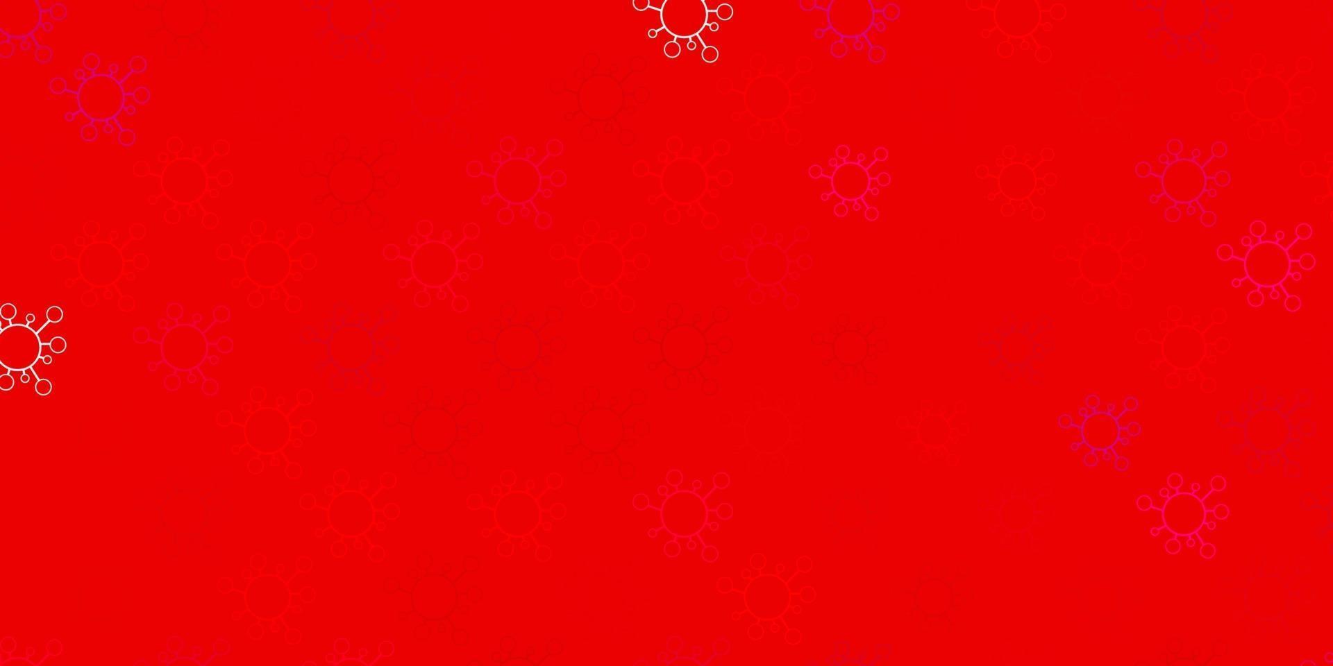 Dark purple, pink vector pattern with coronavirus elements.