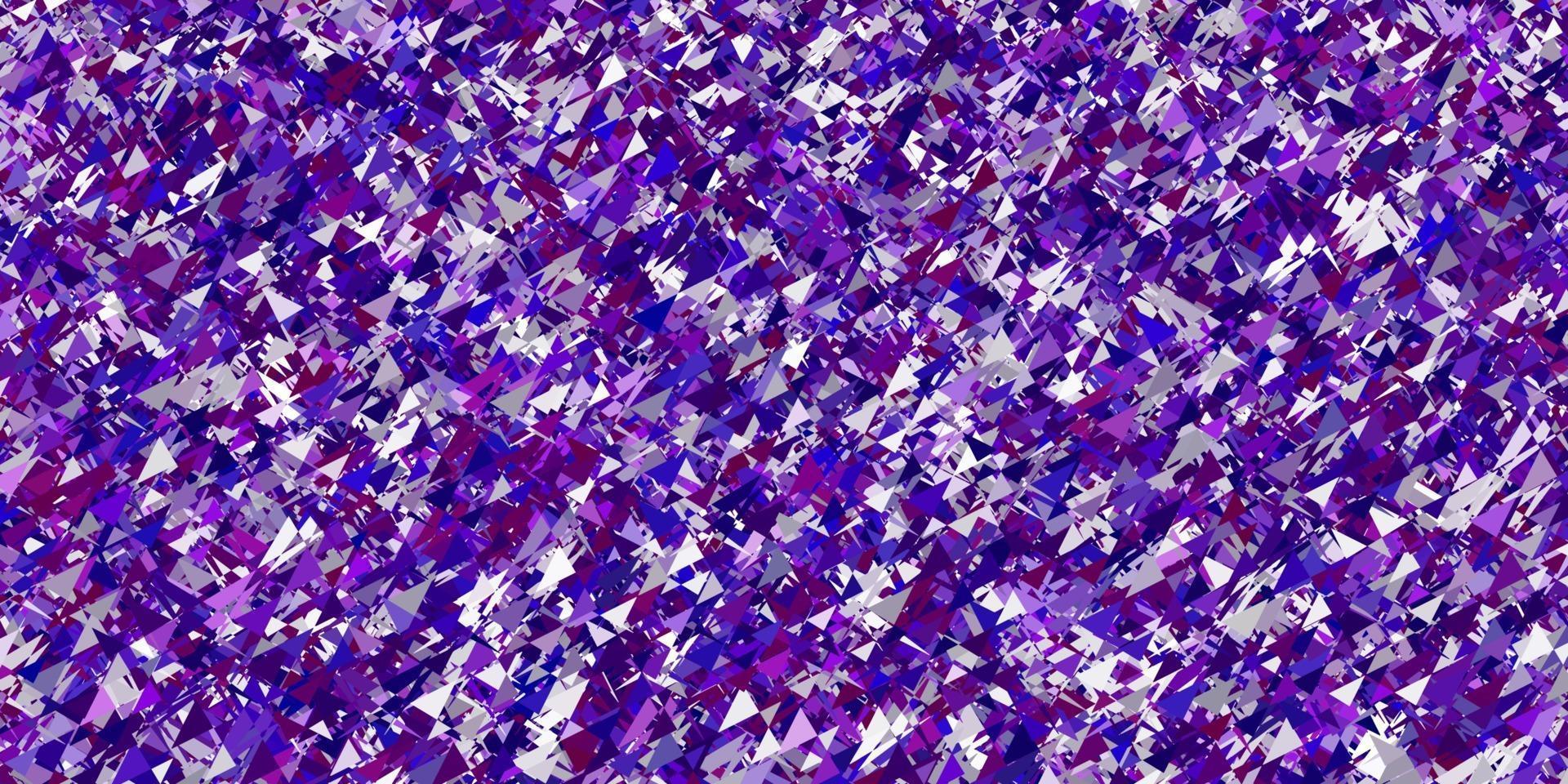 textura de vector púrpura claro con estilo triangular.