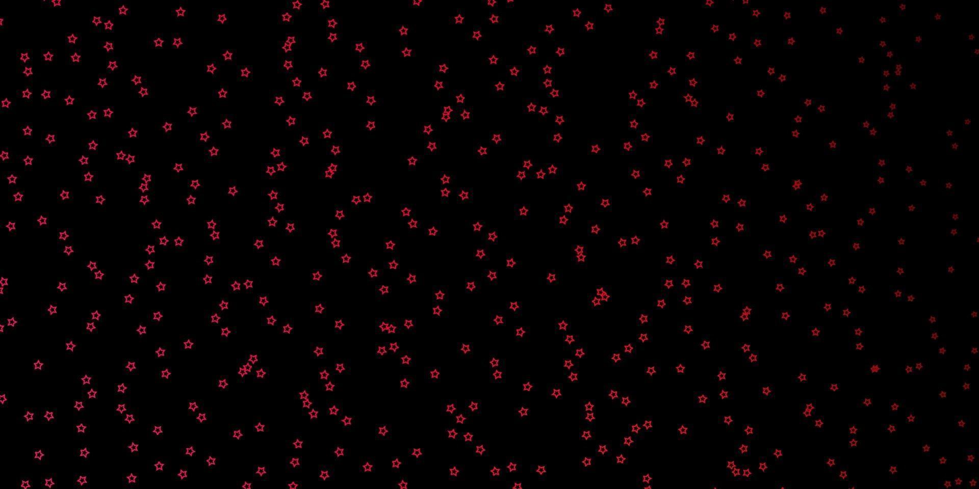 Dark Red vector pattern with abstract stars.