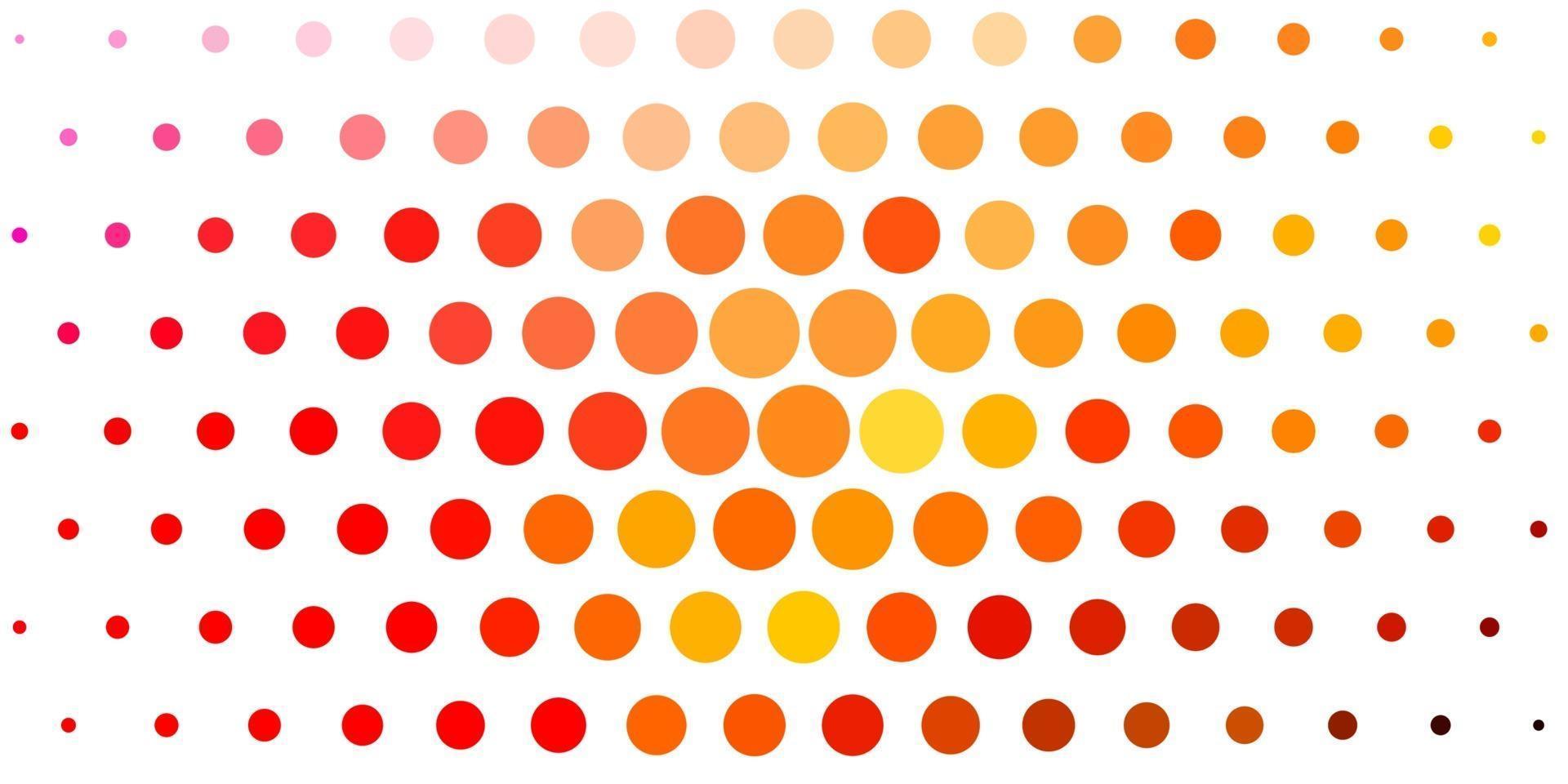 Light Red, Yellow vector background with spots.