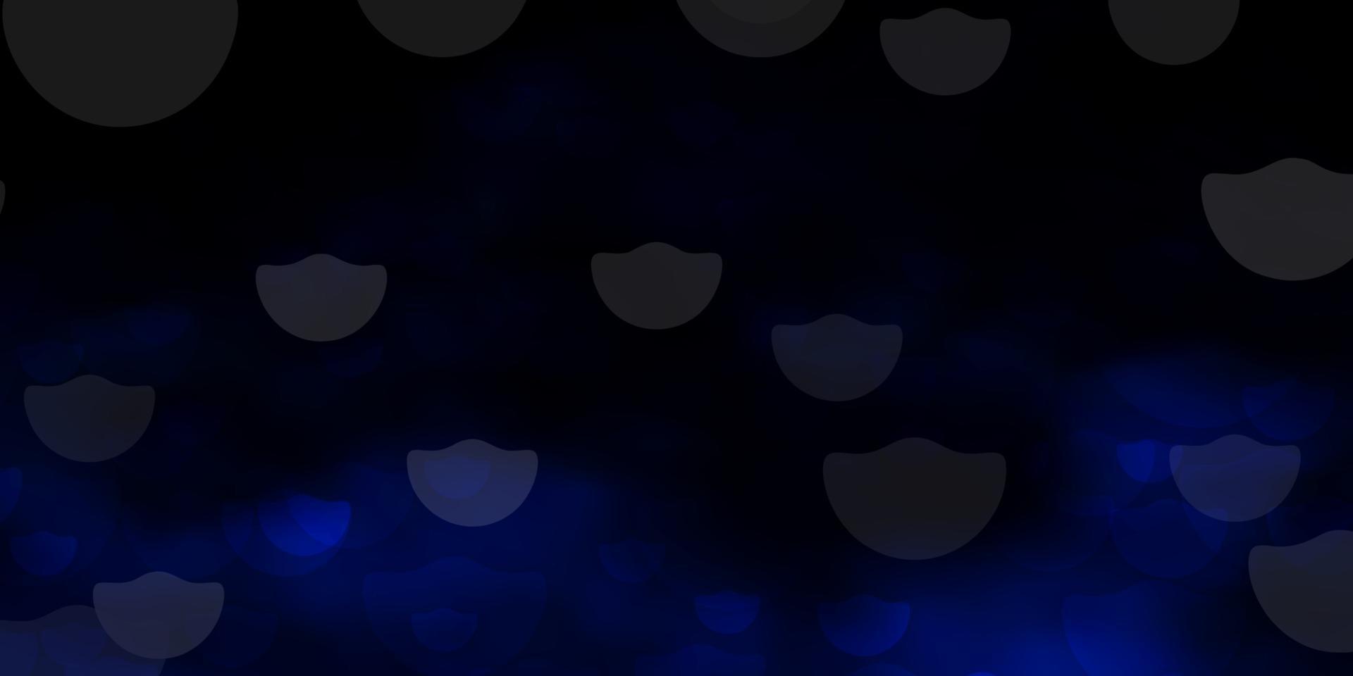 Dark BLUE vector texture with circles.