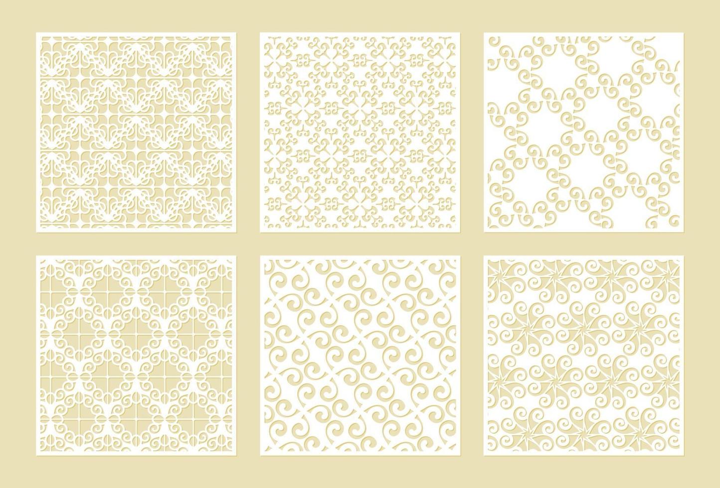 seamless die cut decorative pattern template vector