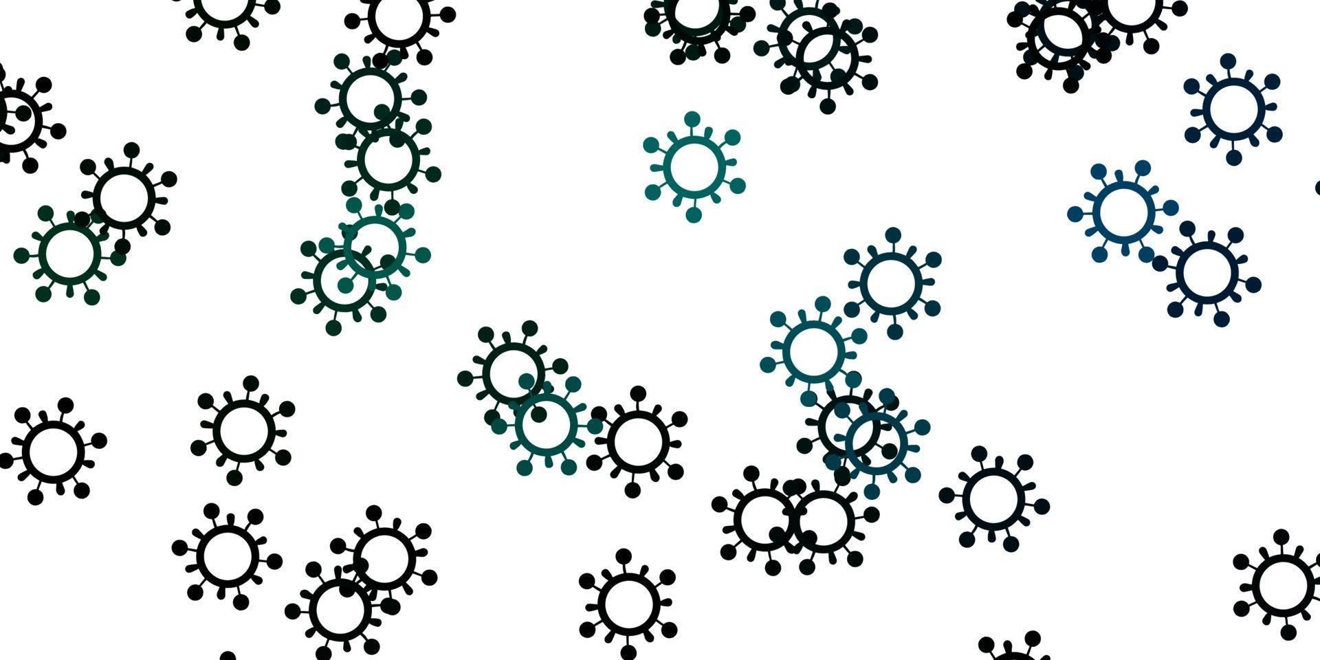 Light green vector backdrop with virus symbols.