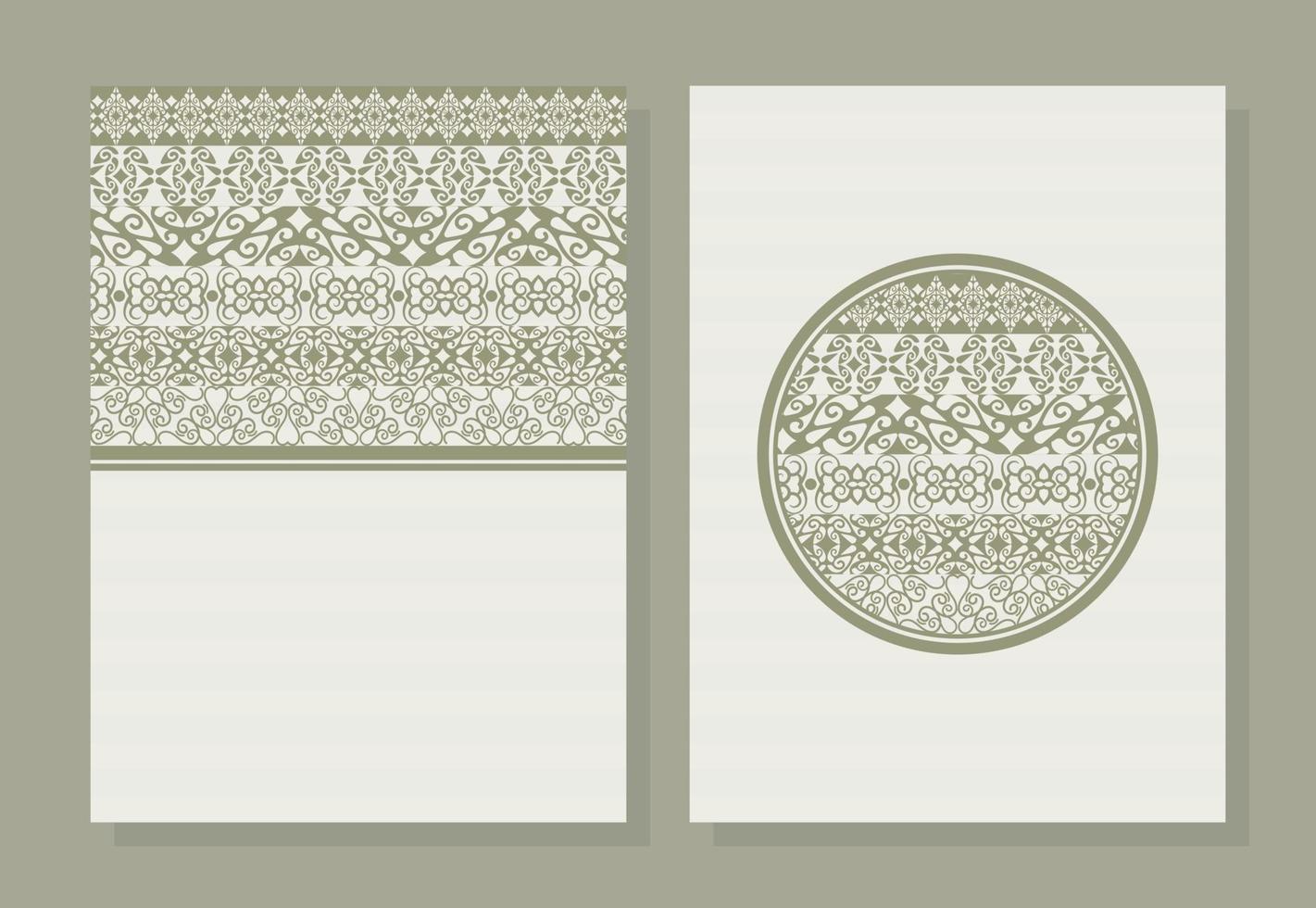 border ethnic style flyer template vector