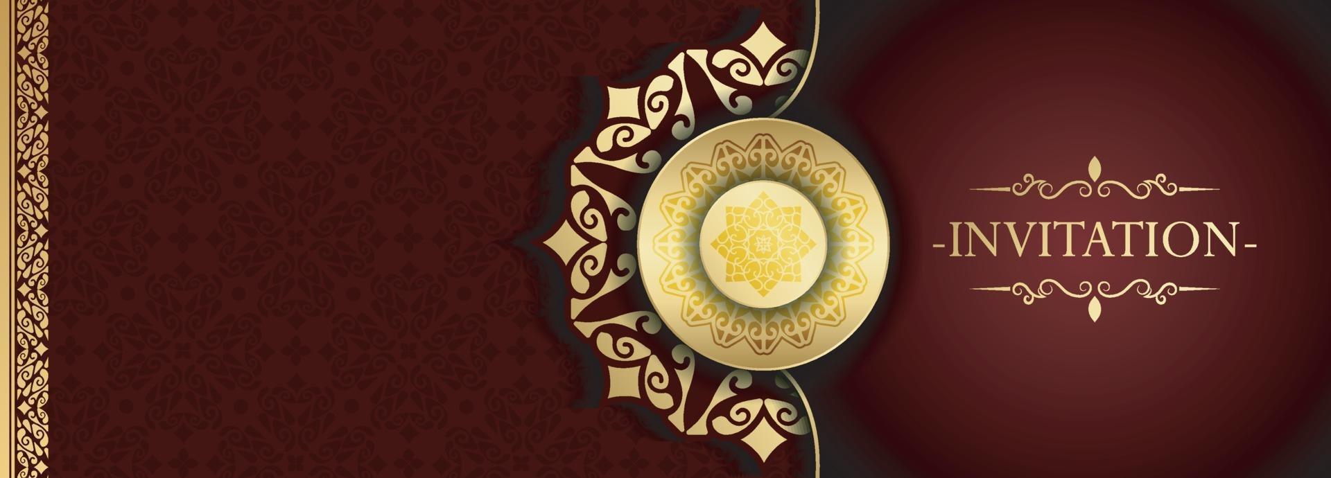 mandala de estilo de fondo de invitación de lujo vector