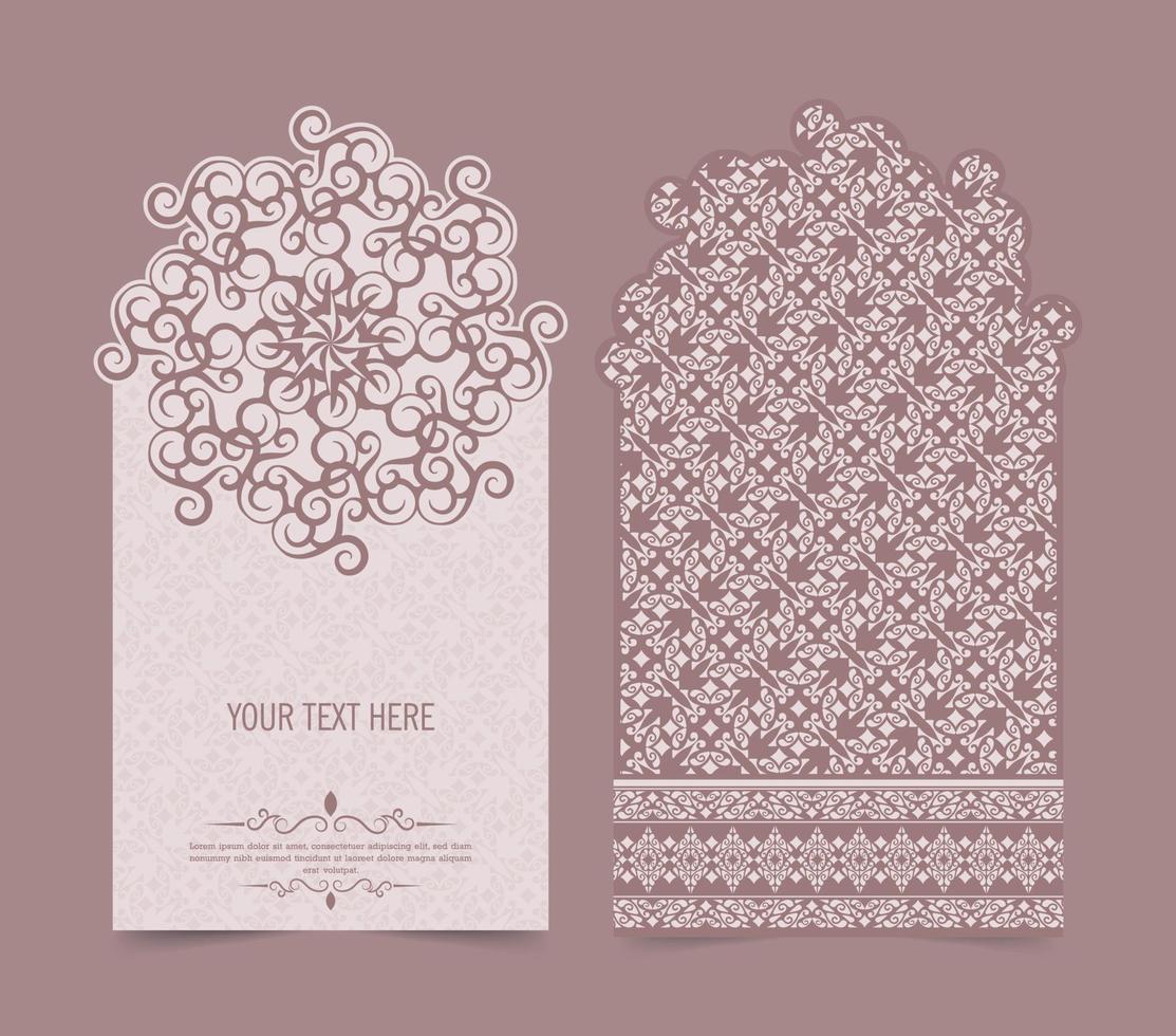 Vertical background card with mandala design vector