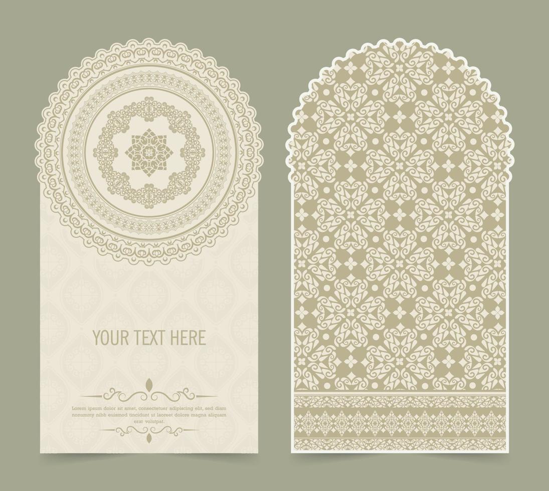 Vertical background card with mandala design vector
