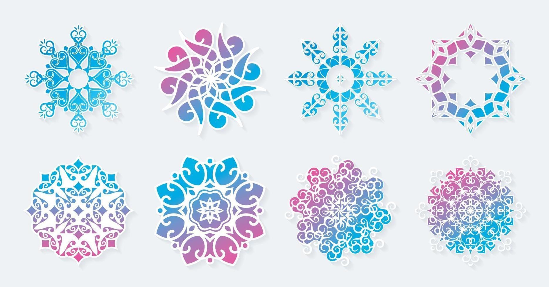 Set of gradient mandala collections vector