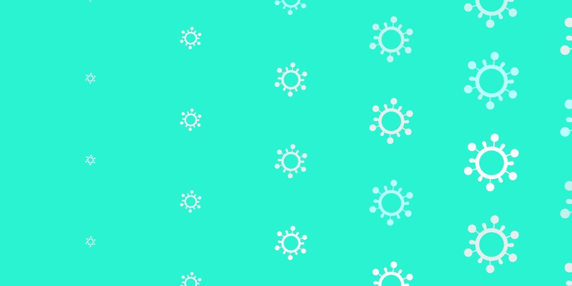 Light Green vector pattern with coronavirus elements.