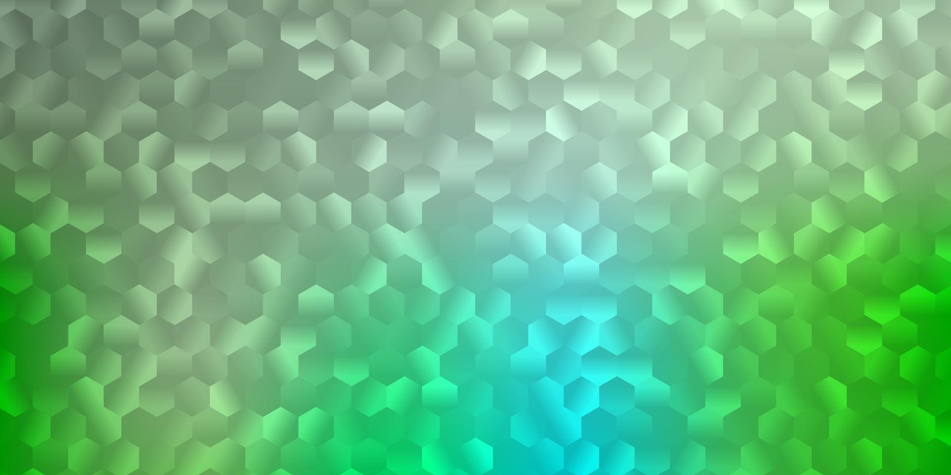 cubierta de vector verde claro con hexágonos simples.