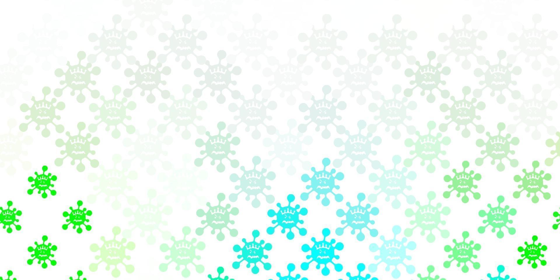 Light Green vector background with covid-19 symbols.