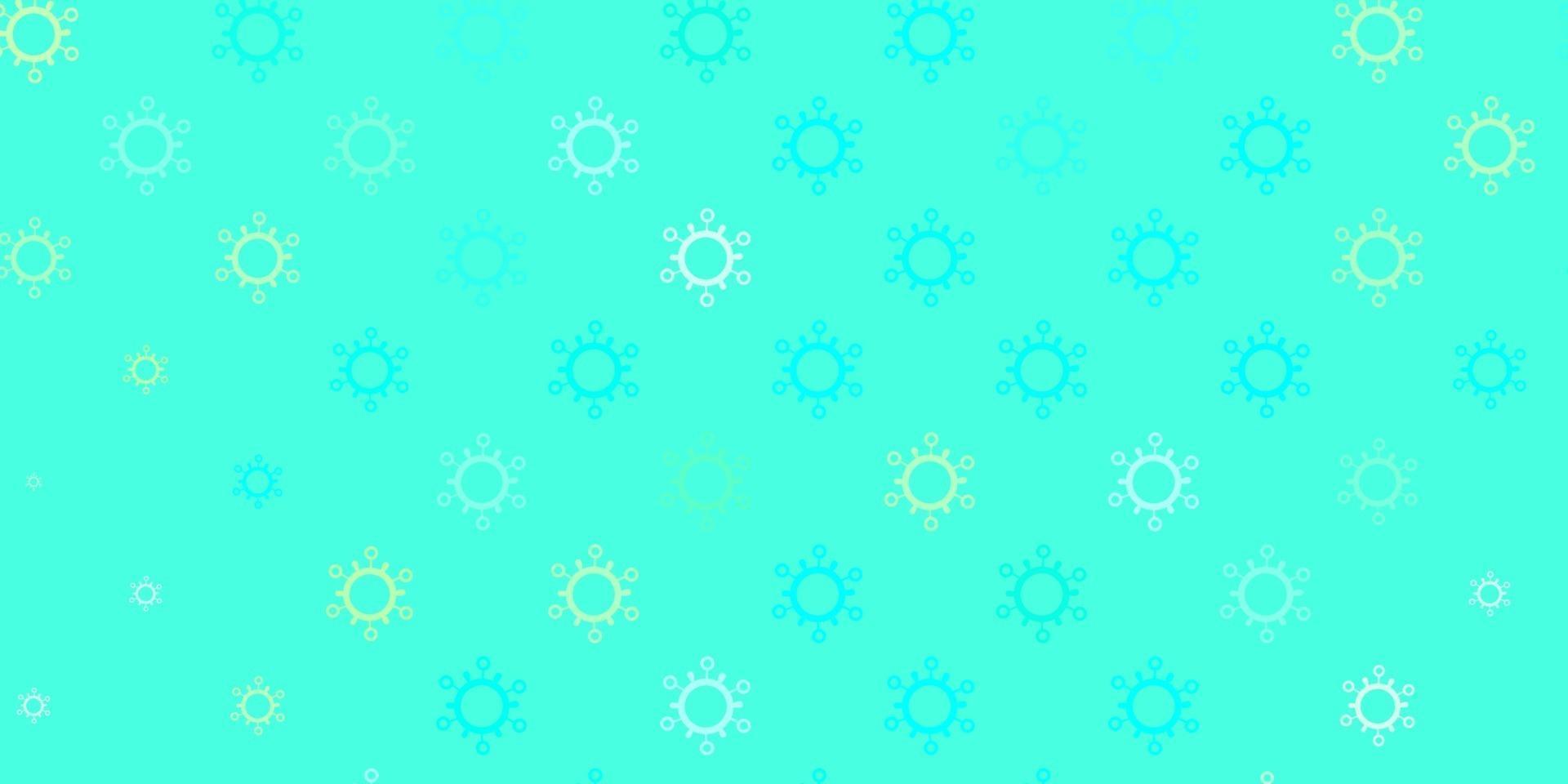 Light green vector background with covid-19 symbols.