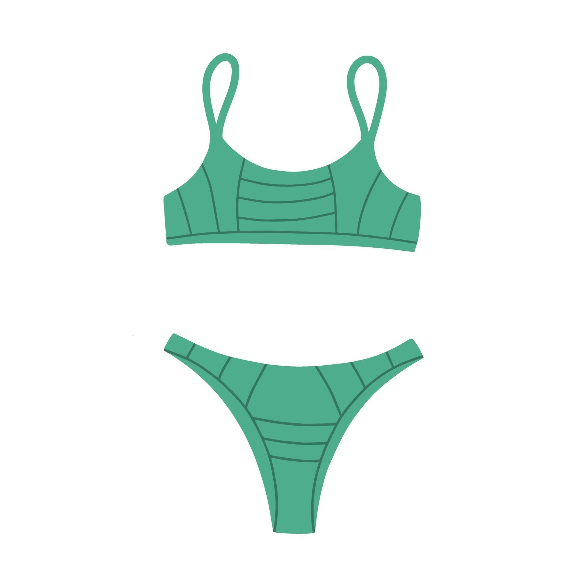 Female sports swimsuit-two-piece. Modern fashion stylish swimsuit