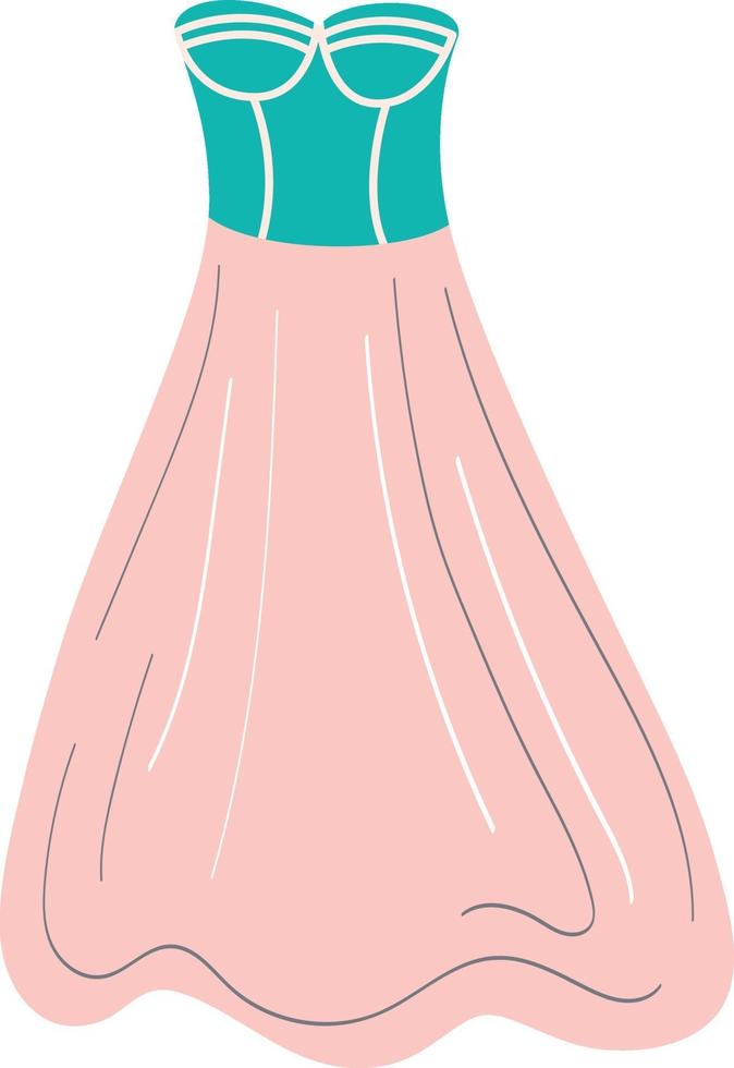 Vestido de mujer de verano con hombros abiertos. ilustración de dibujos  animados plano de vector 2280831 Vector en Vecteezy