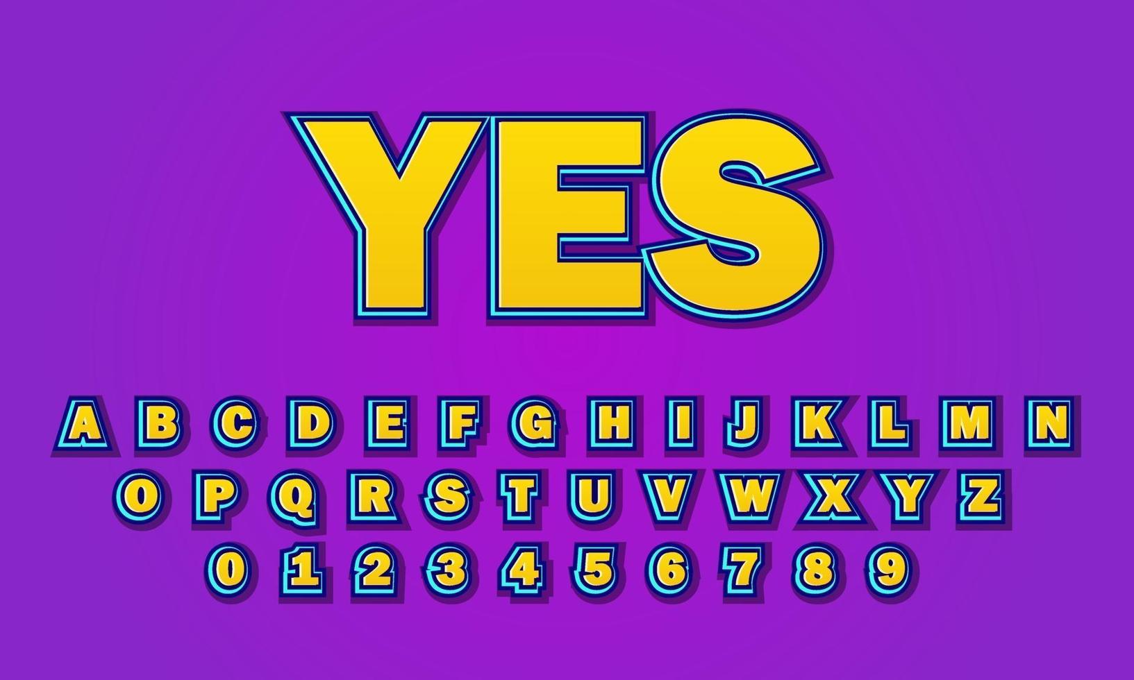yes font alphabet vector
