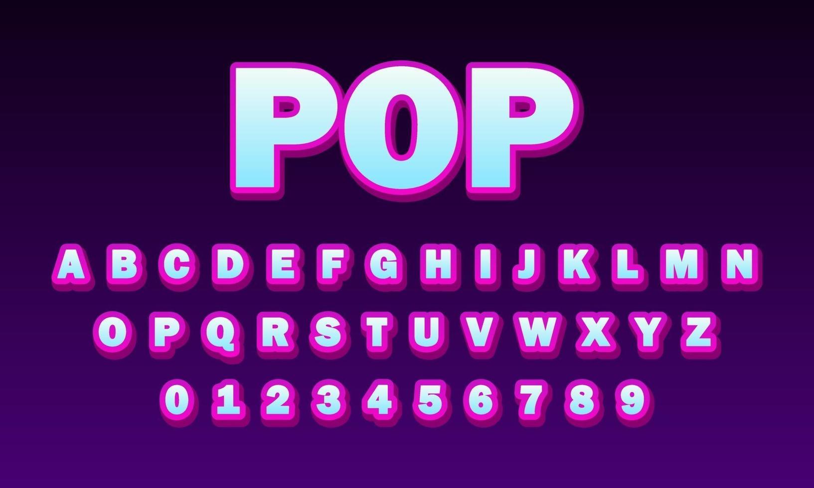 pop font alphabet vector
