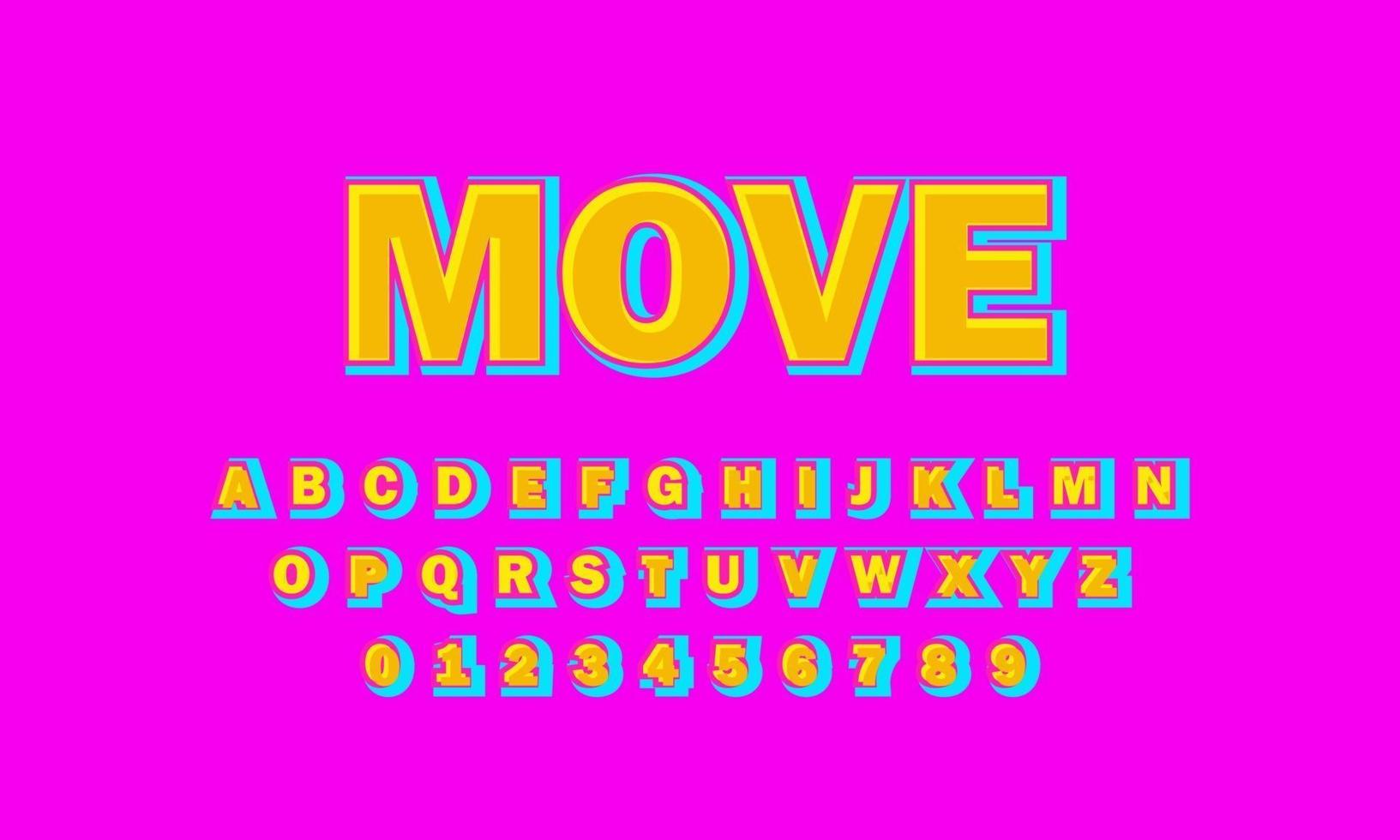 move font alphabet vector