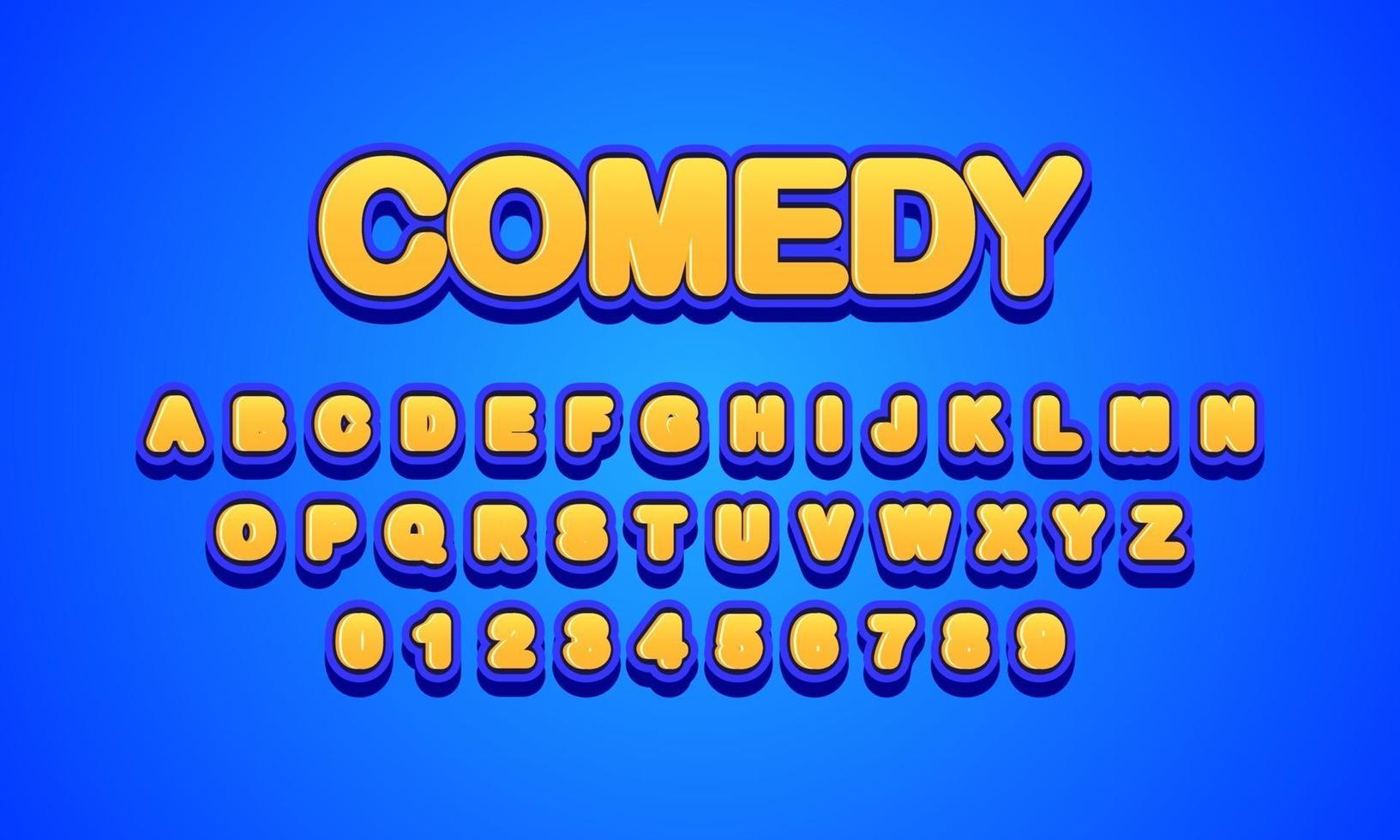 comedy font alphabet vector