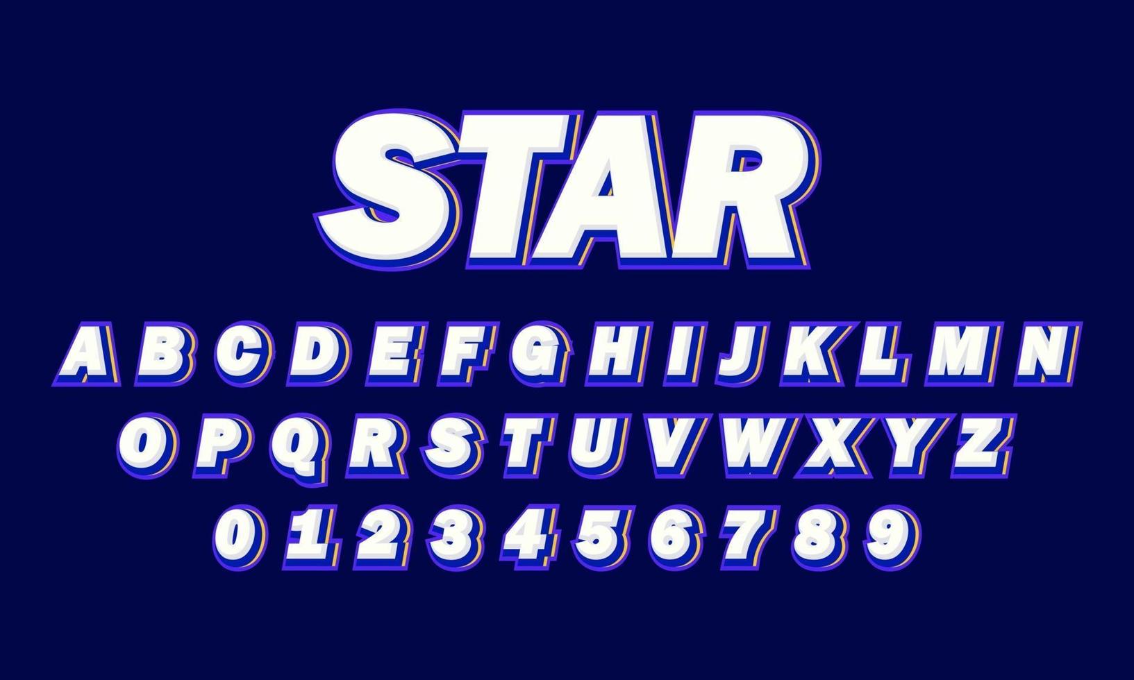 star font alphabet vector