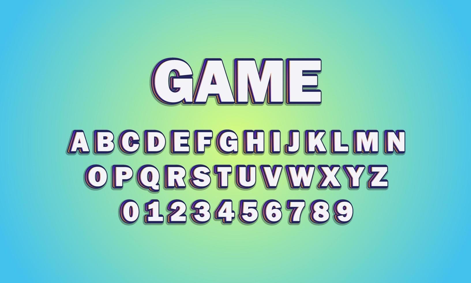 game font alphabet vector