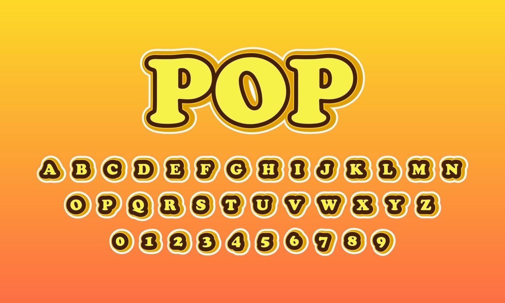 pop font alphabet vector
