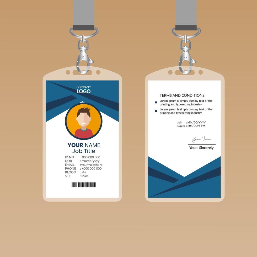 bonita y elegante plantilla de diseño de tarjeta de identificación vector