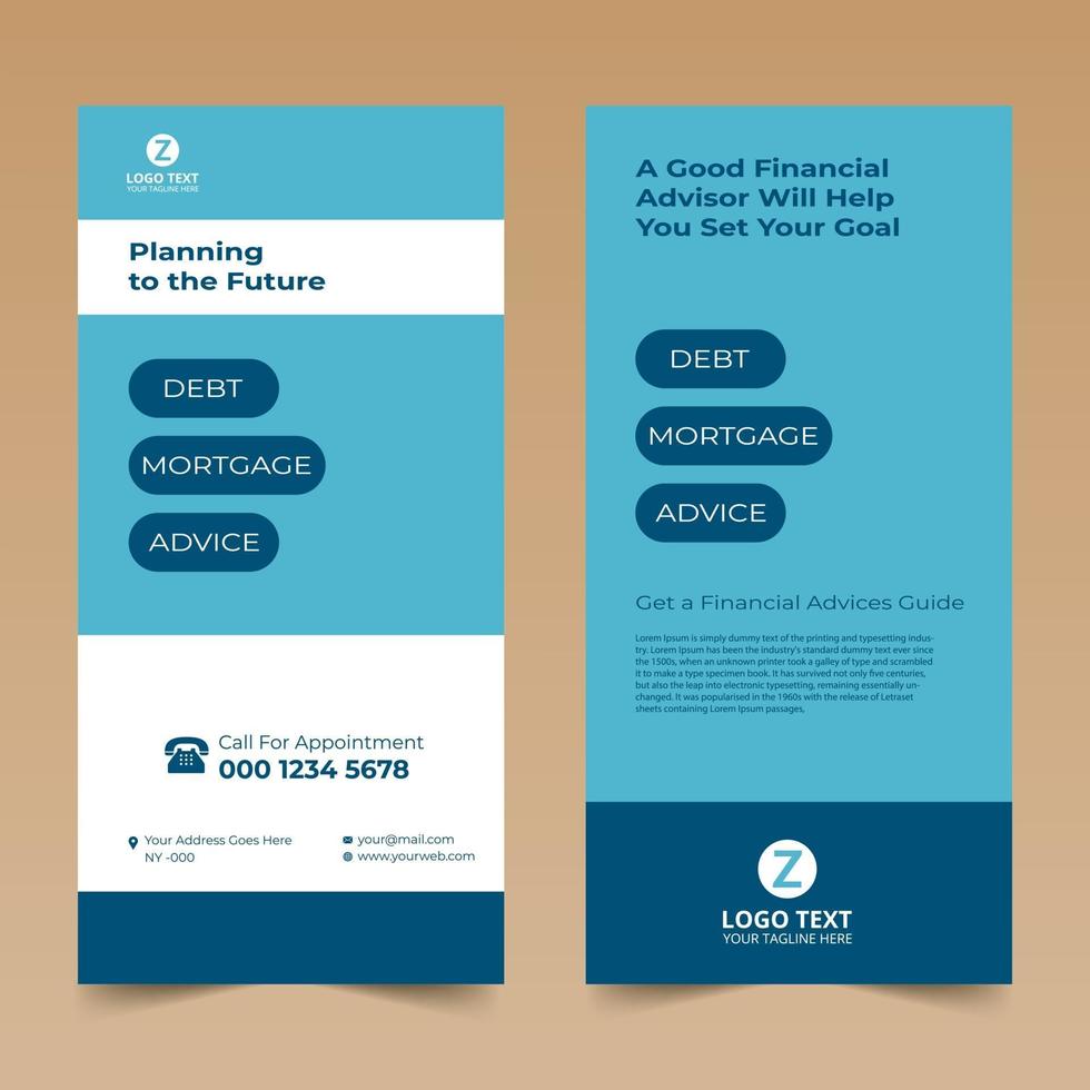 Blue Nice Rack Card Design Template vector