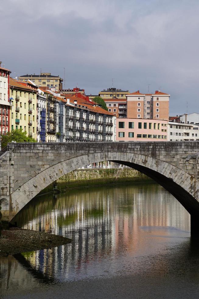 Bridge architecture in Bilbao city, Spain photo