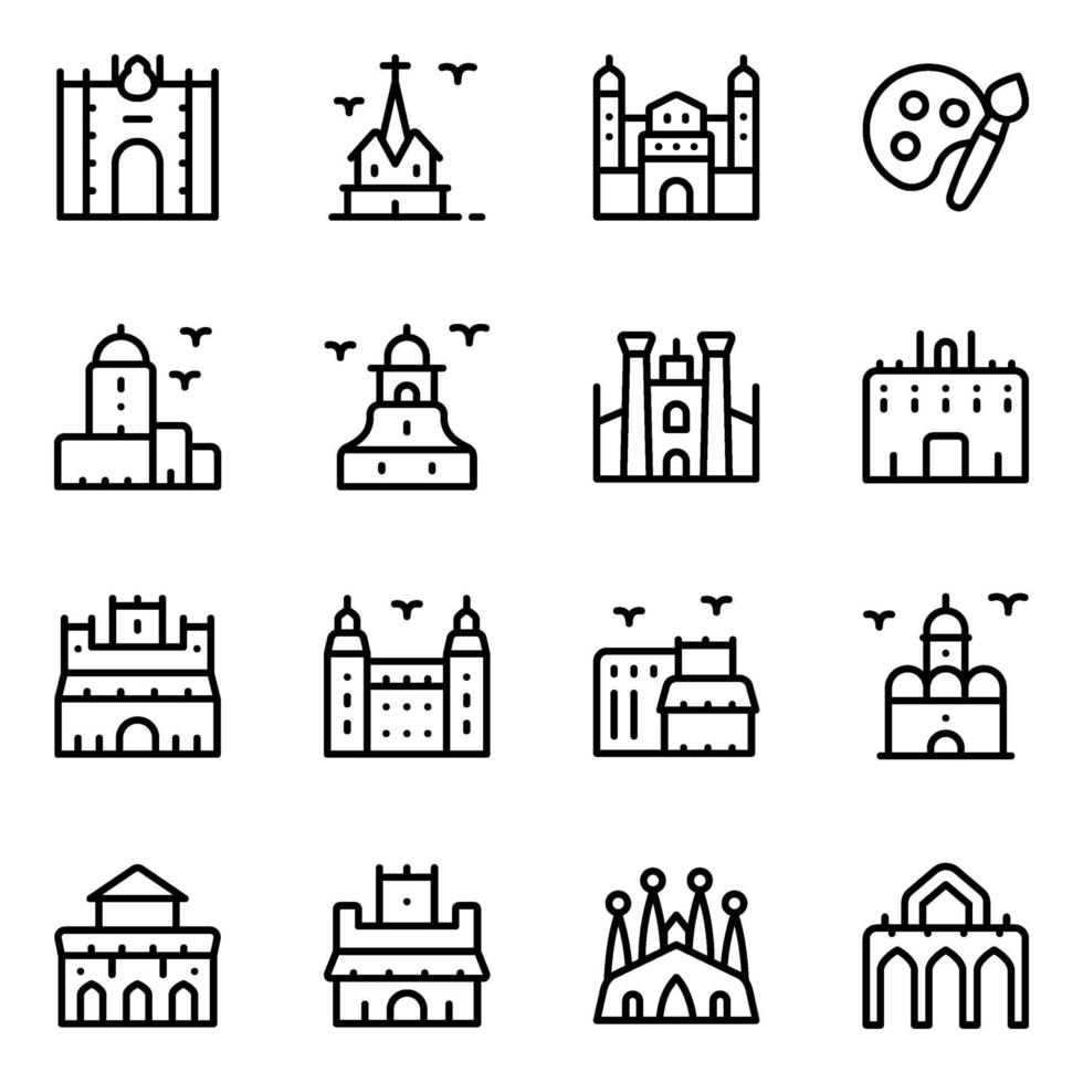 Spanish Landmarks Elements vector