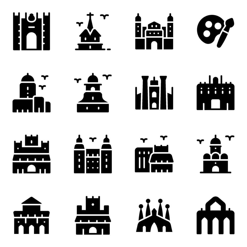 Spanish Landmarks Elements vector