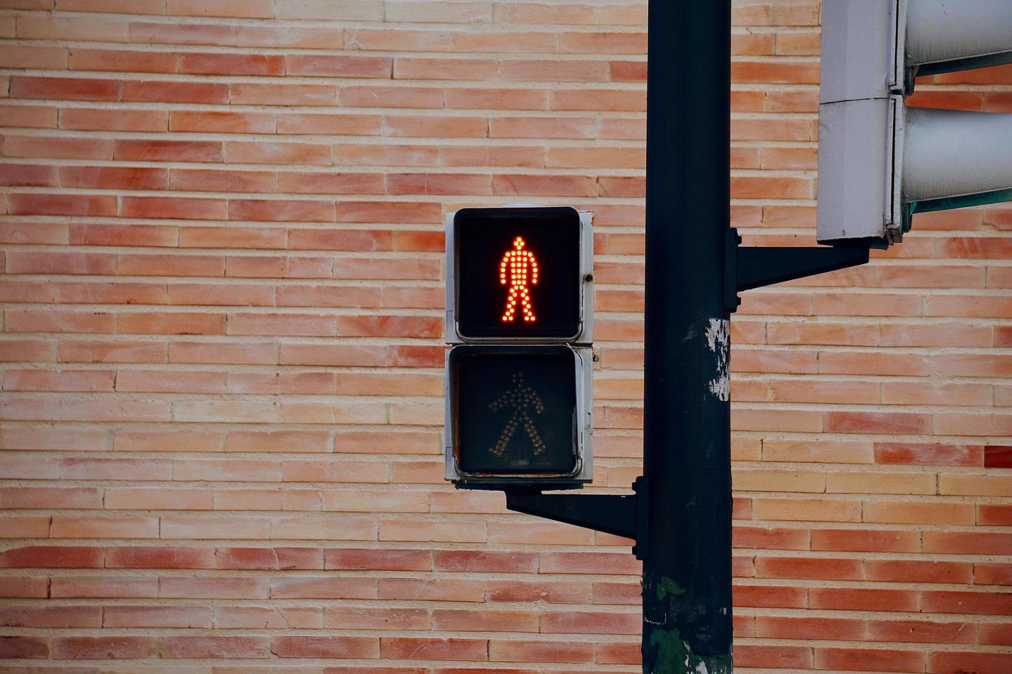 Traffic light on the street in Bilbao city, Spain photo