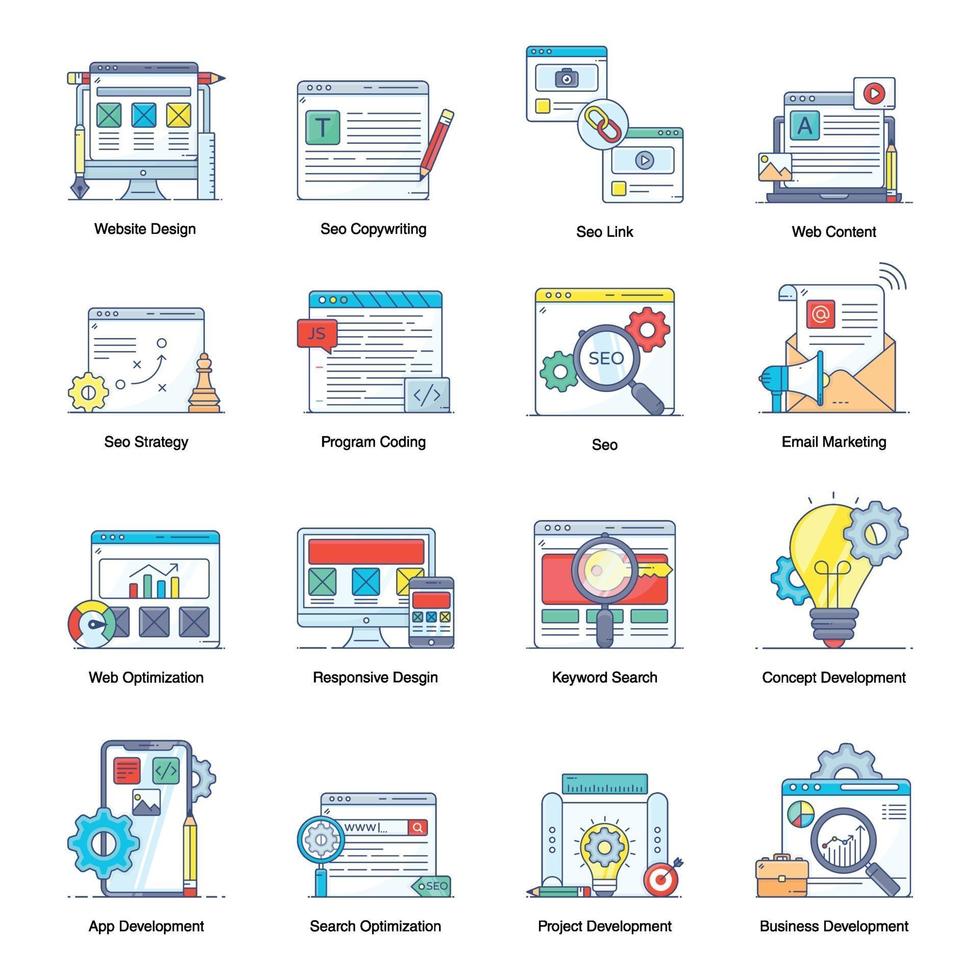 Seo And Web Optimization vector