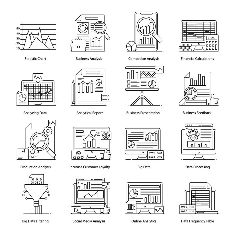 Data Processing and Financial Calculations vector
