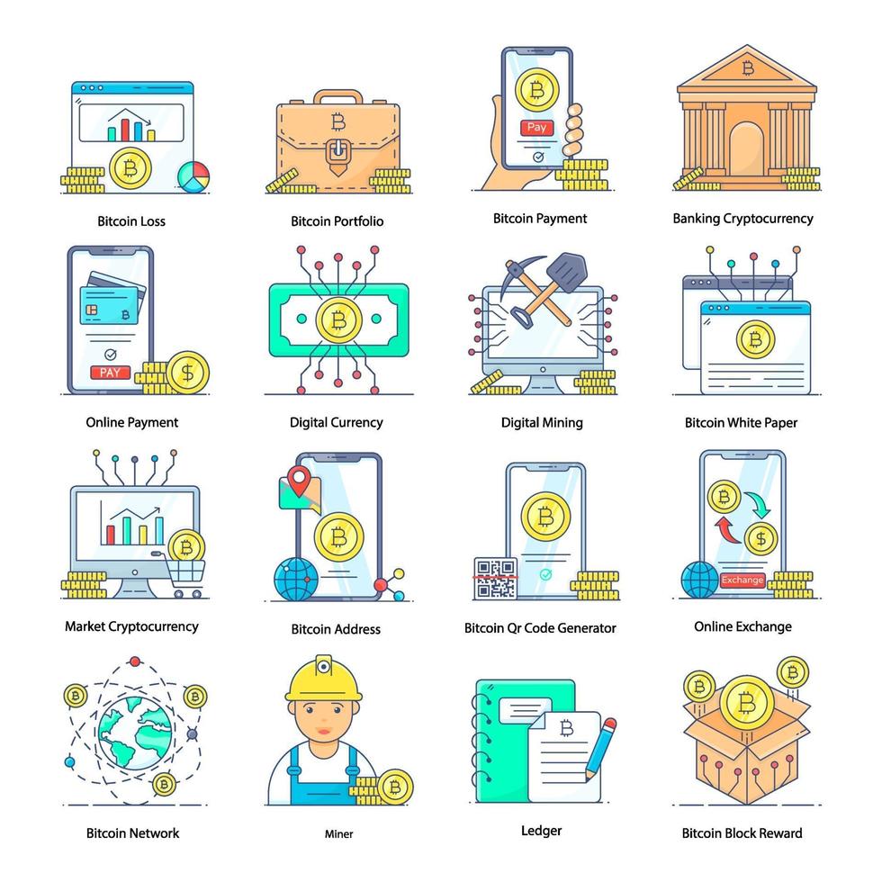 Bitcoin and Blockchain vector