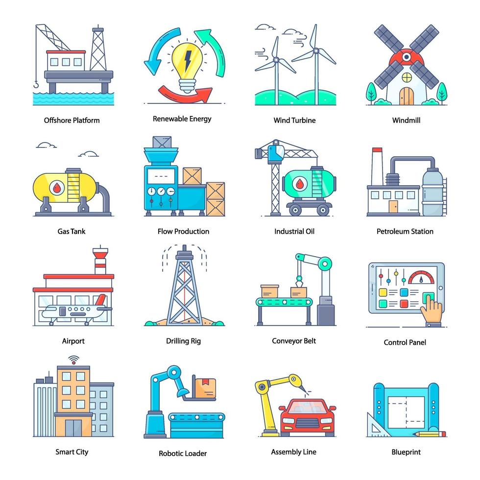 Industrial Robotics  Elements vector