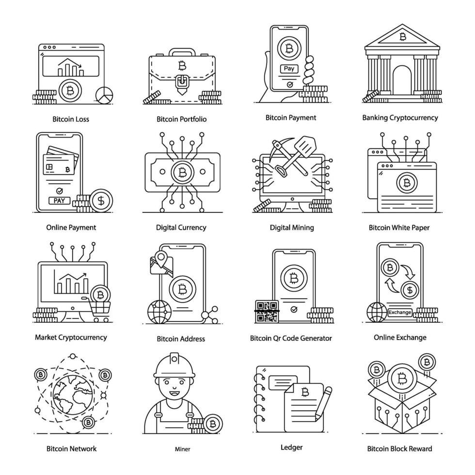 Bitcoin and Blockchain vector