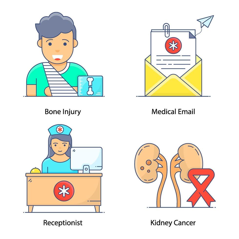 Diseases and Healthcare Elements vector