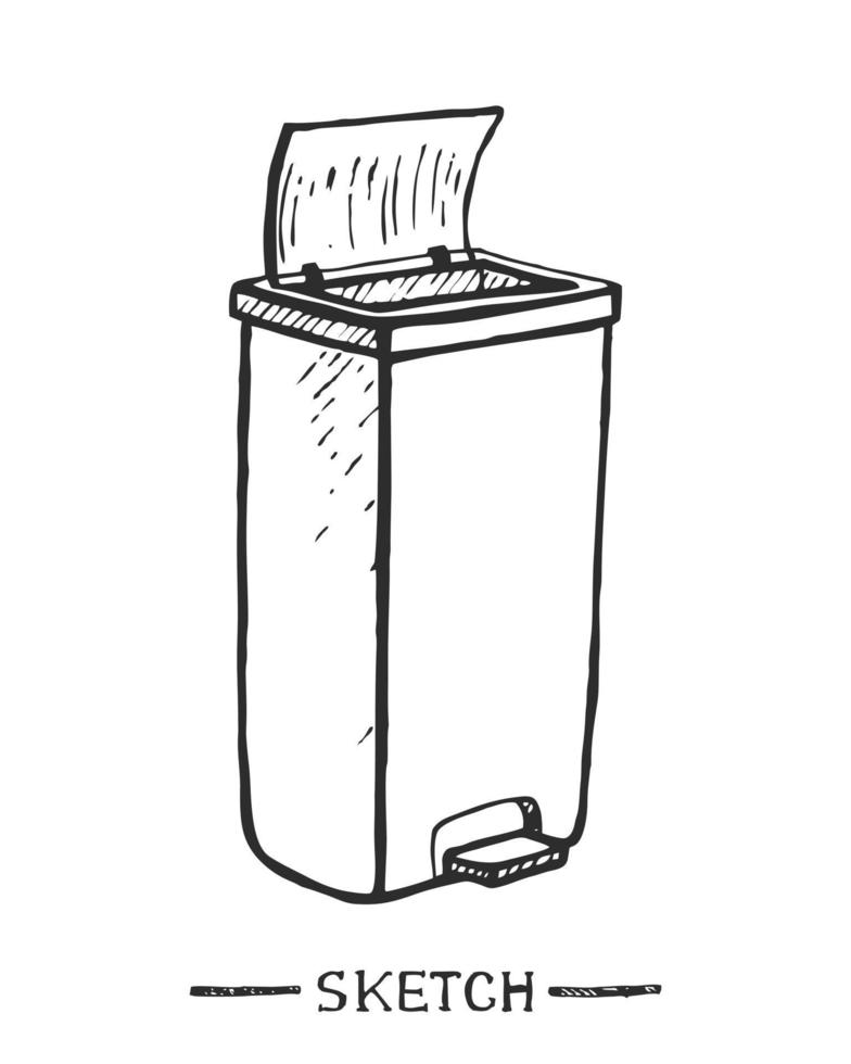 ISOLATED TRASH CAN ON A WHITE BACKGROUND vector