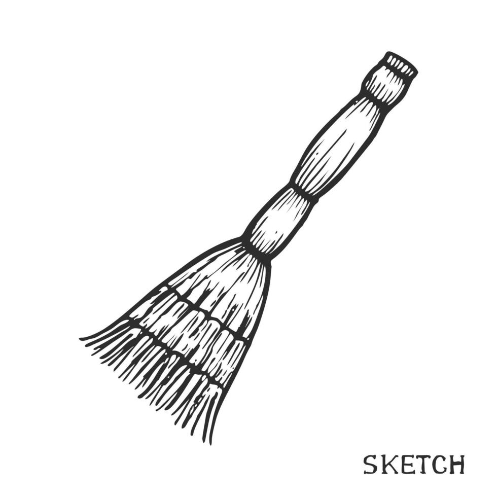 Broom for cleaning on a white background vector