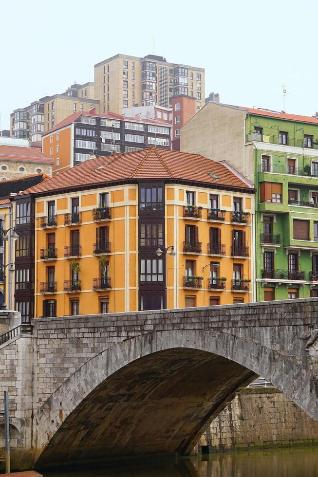 Building architecture in Bilbao city, Spain, travel destination photo