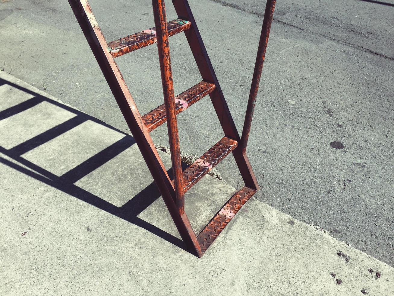 Old ladder in the street photo