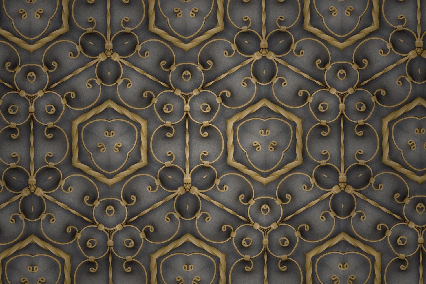 Golden abstract textured background, symmetric shapes and lines photo